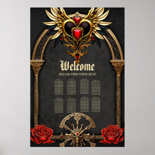Celtic knots and a heart in Gothic elegance. Poster