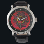 CELTIC KNOTS FLOWER , RED BURGUNDY RUBY GEM STONES WATCH<br><div class="desc">Elegant and unique design , pink gem stones with celtic knots. Very accurated nurbs modelling and rendering in 3D  by Bulgan Lumini .Part from series Hyper Talismans</div>