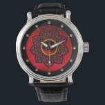CELTIC KNOTS FLOWER , RED BURGUNDY RUBY GEM STONES WATCH<br><div class="desc">Elegant and unique design , pink gem stones with celtic knots. Very accurated nurbs modelling and rendering in 3D  by Bulgan Lumini .Part from series Hyper Talismans</div>
