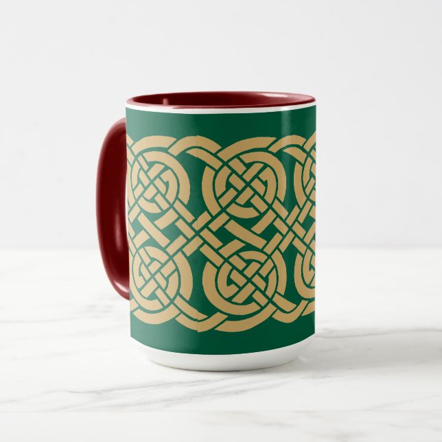 Celtic Knots Frieze Pattern Mug (Front Left)