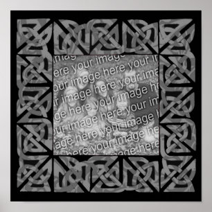 Celtic Knots Grey Frame Add Your Photo Poster