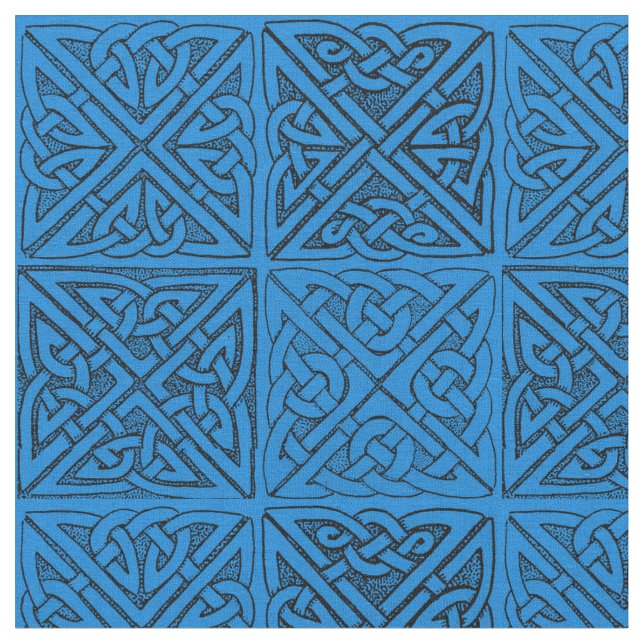 Celtic Knots in Blue Fabric (Close Up)