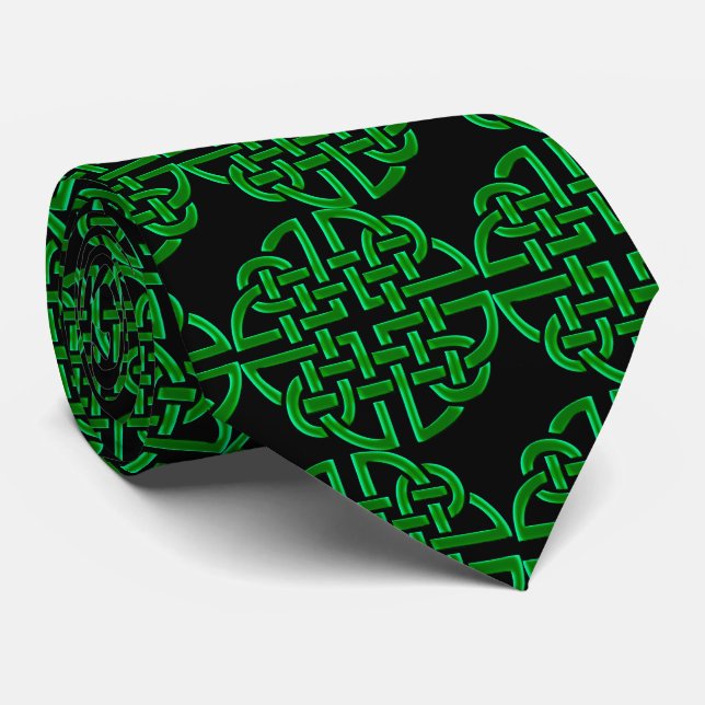 Celtic Knots on Black Tie (Rolled)