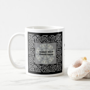 Celtic Knots Silver Design Personalised Photo Coffee Mug
