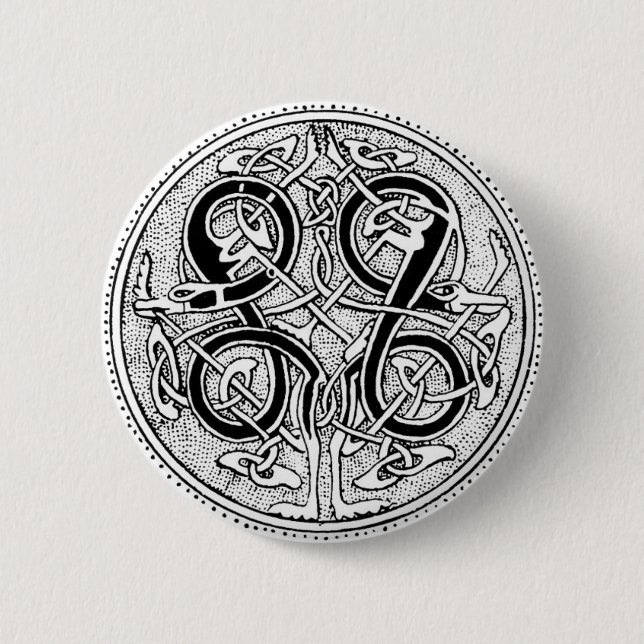 Celtic knotwork 6 cm round badge (Front)