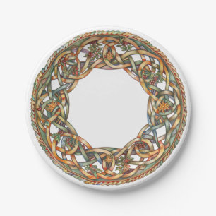 Celtic Knotwork and Sun Symbols Litha Paper Plate
