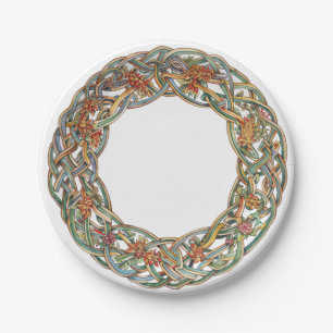 Celtic Knotwork and Sun Symbols Litha Paper Plate