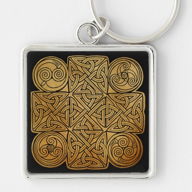 Celtic Knotwork Cross Key Ring (Front)