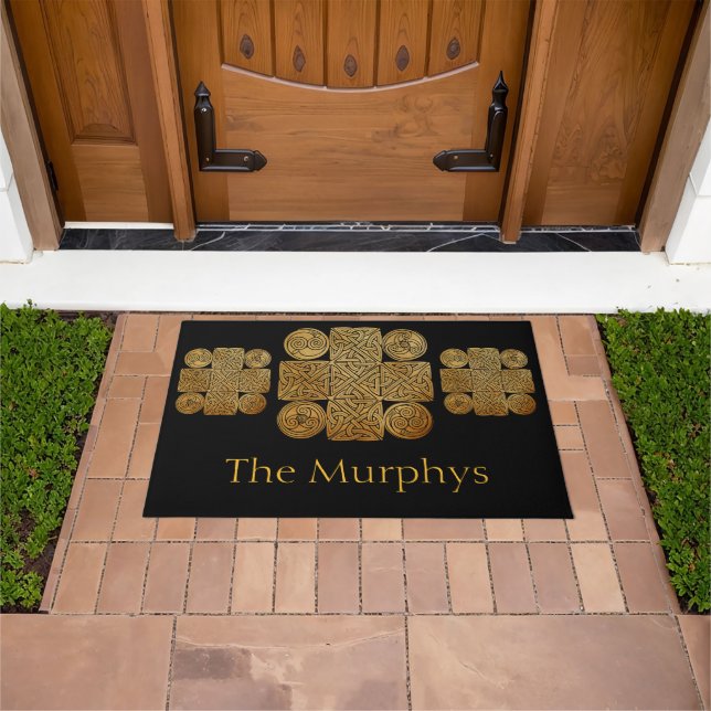 Celtic Knotwork Cross Personalised Doormat (Outdoor)
