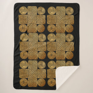 Celtic Knotwork Cross Sherpa Blanket