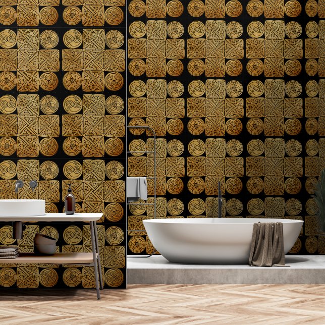 Celtic Knotwork Cross Wallpaper (Bathroom)