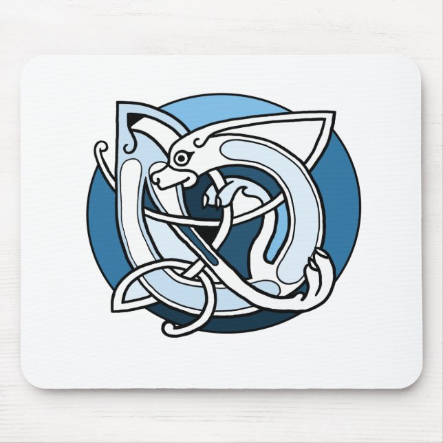 Celtic Knotwork Design - Blue Dog Mouse Pad (Front)