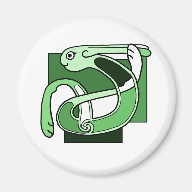 Celtic Knotwork Design - Green Rabbit Magnet (Front)