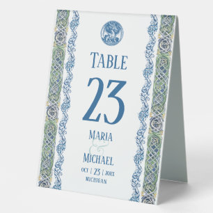 Celtic Knotwork Dragon Wedding Table Number
