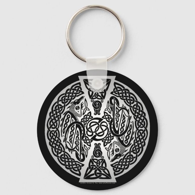 Celtic Knotwork Dragons KeyChain (Front)