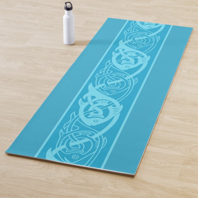 Celtic Knotwork Fish in Blue Yoga Mat (In Situ)