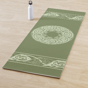 Celtic Knotwork Fish in Green Yoga Mat