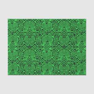 Celtic Knotwork in Green and Black Tissue Paper
