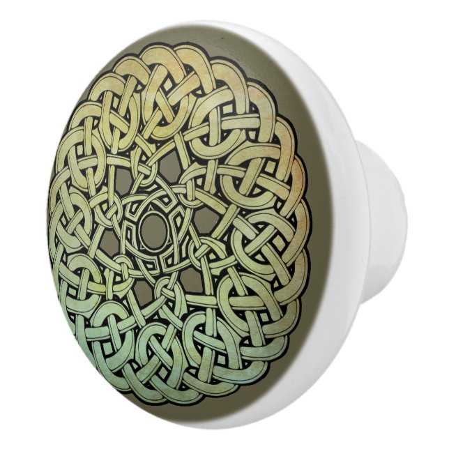 Celtic Knotwork Mandala Ceramic Knob (Right)