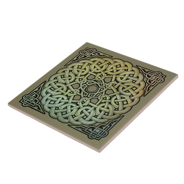 Celtic Knotwork Mandala Ceramic Tile (Side)
