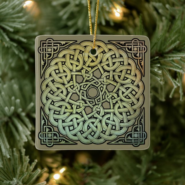 Celtic Knotwork Mandala Ceramic Tree Decoration (Tree)