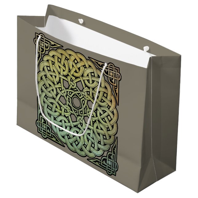 Celtic Knotwork Mandala  Large Gift Bag (Front Angled)