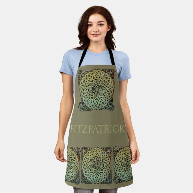 Celtic Knotwork Mandala Personalised Apron (Worn)
