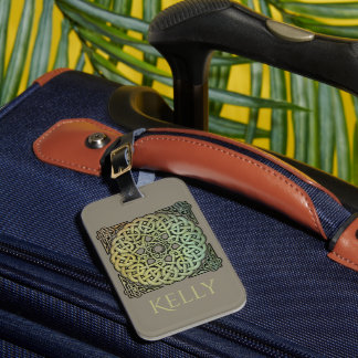 Celtic Knotwork Mandala Personalised Luggage Tag
