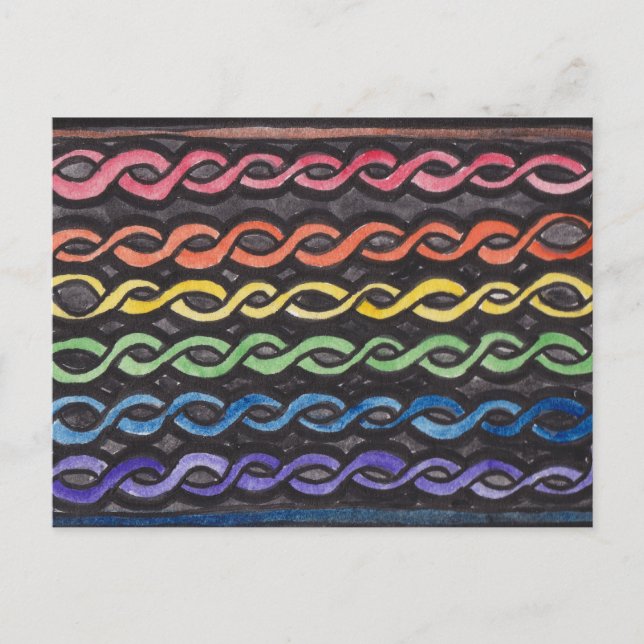 Celtic Knotwork Pride Flag Postcard (Front)