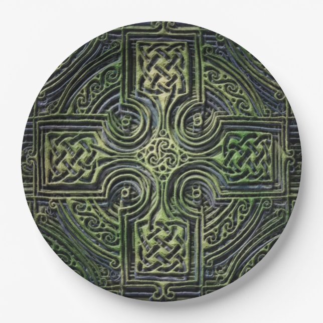 Celtic knotwork St. Patrick's Day Paper Plate (Front)