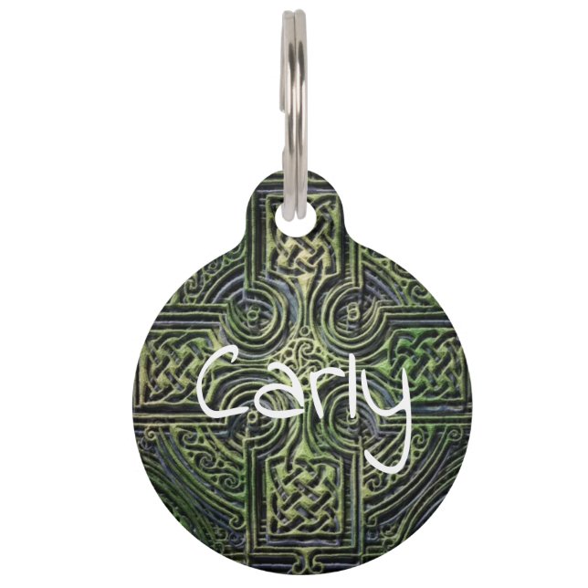 Celtic knotwork St. Patrick's Day Pet Tag (Front)