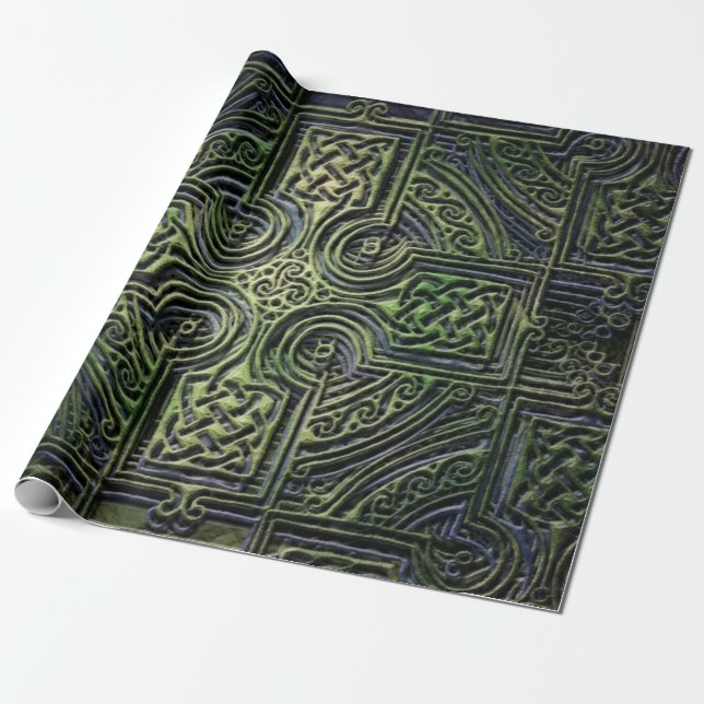 Celtic knotwork St. Patrick's Day Wrapping Paper (Unrolled)