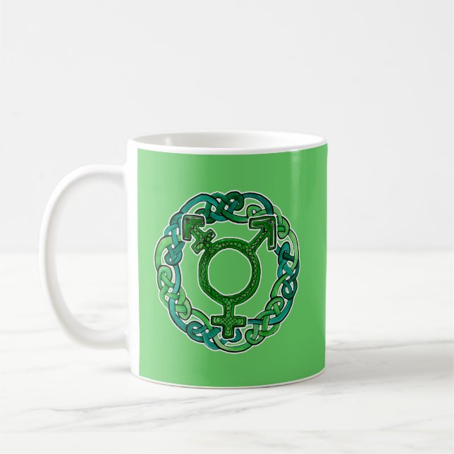 Celtic Knotwork Transgender Symbol Coffee Mug (Left)