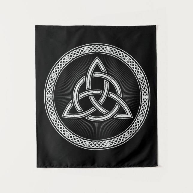 Celtic Knotwork Trinity Distressed White Tapestry (Front)