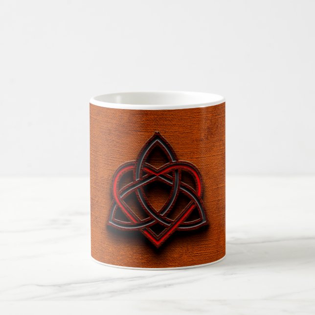 Celtic Knotwork Valentine Heart Canvas Texture 1 Coffee Mug (Center)