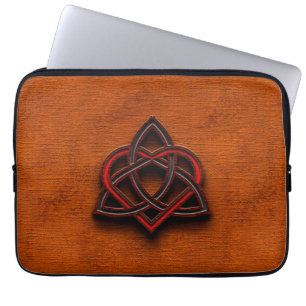 Celtic Knotwork Valentine Heart Canvas Texture 1 Laptop Sleeve