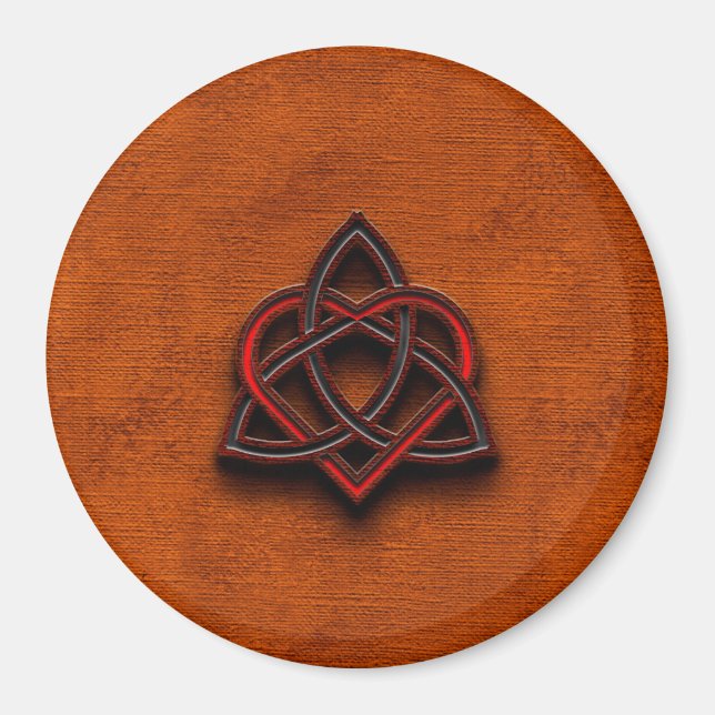 Celtic Knotwork Valentine Heart Canvas Texture 1 Magnet (Front)