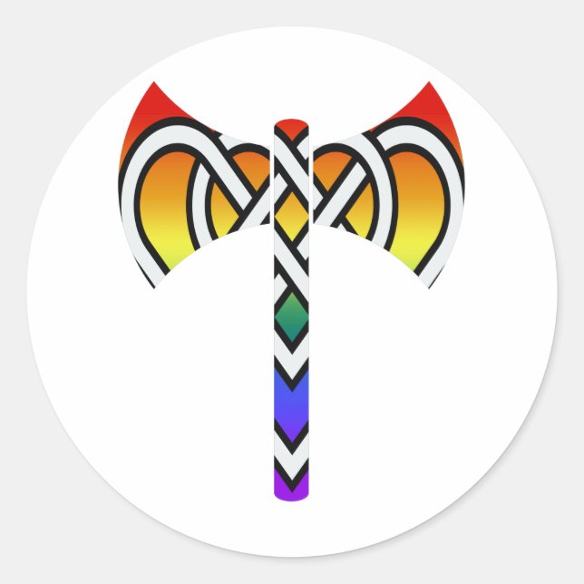 Celtic Labrys Classic Round Sticker (Front)