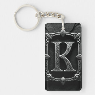 ⚫ Celtic Letter K Monogram Emblem Design ⚫ Key Ring