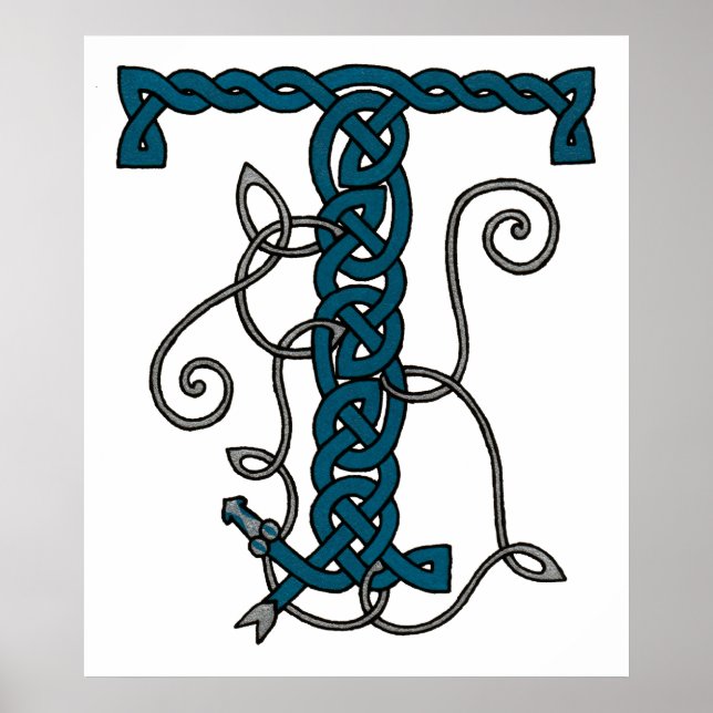 Celtic Letter T print (Front)