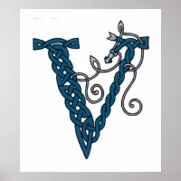 Celtic Letter V print
