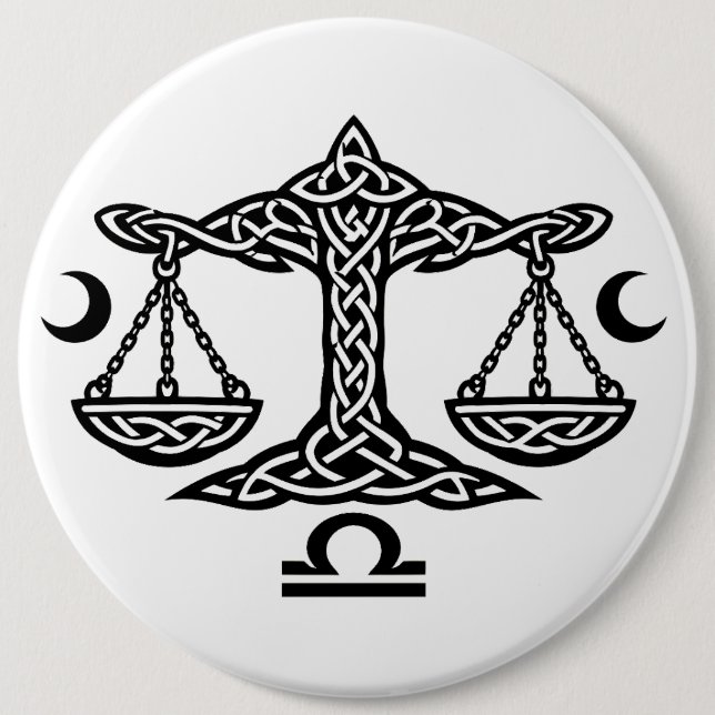    Celtic Libra Scales by BurnsInHell 6 Cm Round Badge (Front)