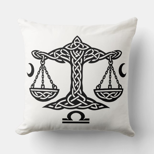    Celtic Libra Scales by BurnsInHell Cushion (Front)