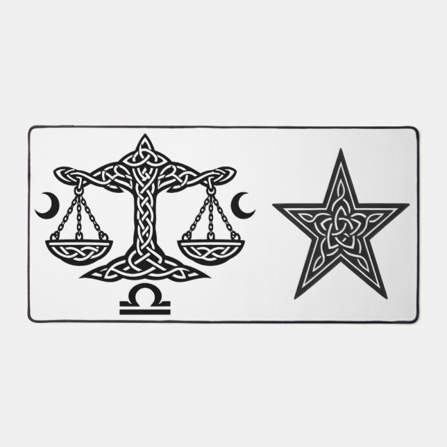    Celtic Libra Scales by BurnsInHell Desk Mat (Front)