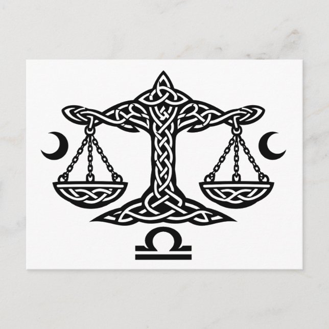    Celtic Libra Scales by BurnsInHell Holiday Postcard (Front)