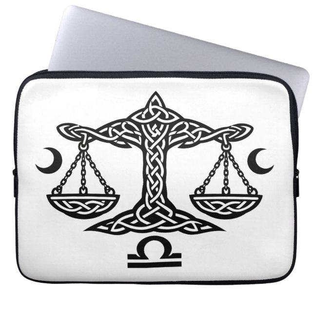    Celtic Libra Scales by BurnsInHell Laptop Sleeve (Front)