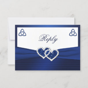 Celtic Love Knot in Sapphire Blue Reply Card