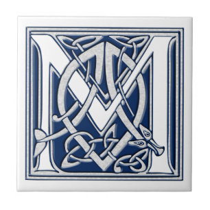Celtic M Monogram Ceramic Tile