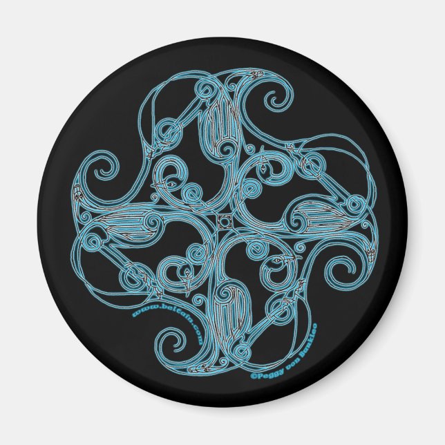 Celtic Magnets Zoomorphic Crane Design #1 (Front)