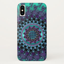 Celtic Mandala on Colourful Fractal Case for